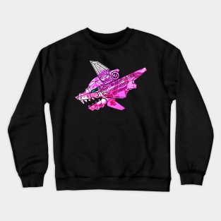 Mecha Robot Wolf | Floral Filigree Crewneck Sweatshirt